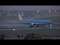 (4K) STORM hits Schiphol! Several Planes go around, 747 Touch and go, HARD landings and Spray!