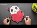 Unique panda wall hanging craft using cardboard and sand || Easy and beautiful wall decor