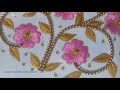 Aari work embroidery| flower filling stiches| butta design on chudidhar/ blouse/saree
