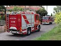 Incendio Tetto a Bussago di Bedizzole Arrivo APS Vigili del fuoco Desenzano in sirena+reportage