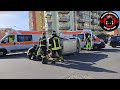 [INCIDENTE STRADALE AUTO RIBALTATA] Arrivo APS Stralis vigili del fuoco in sirena + intervento