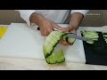 How to cut cucumber for sushi wrap II Cucumber Decoration II 3 way to cut cucumber for sushi