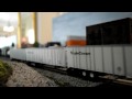 HO scale NS roadrailers on NMRA modular layout.