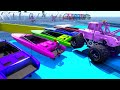 GTA V Super Stunt Car Racing Challenge By Trevor and Friends With Amazing Truck, Planes and Boats