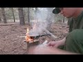 Building a Woodland Cabin with Plastic Wrap, Finnish candle, Bushcraft Shelter