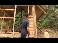 Part 2: roof, walls, wooden floors, cabin building in the woods @GreenLife-Thuy