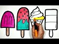 How to Draw Rainbow Ice Cream For Kids And Toddlers