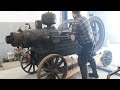 35HP Oil Engine Start. 90 years old.