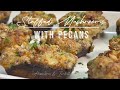 Easy Stuffed Mushrooms Recipe | Parmesan Stuffed Mushrooms with Pecans