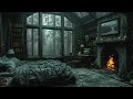Relax With The Sound Of Rain And Crackling Fireplace | Natural Sounds Help You Study and Sleep Well
