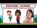 EXPLAIN EMOTION & FEELING FOR KIDS ON FLASH CARDS LEARNING CARTOON VIDEO. WATCH, LEARN AND PLAY.