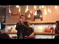 Ryland James sings Good To You at Roots Enhanced Experience store opening at Yorkdale Shopping Centr