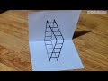 Easy 3D Drawing Ladder Illusion | 3D Trick Art On Paper - MrRorth Drawing