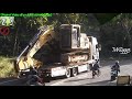 BIG Digger CAT 336D Excavator Transport Self Loader Truck Mobilisasi Alat Berat Quester CGE370