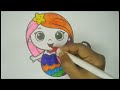 How to draw and color cute mermaid | Drawing and coloring mermaid easy step by step