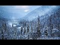 ASMR Winter storm in the mountains relaxing