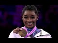 Quad#3 Simone BILES🇺🇸🥇FX AA 2023 Antwerp Worlds *MC & Interview* (NBC4K)