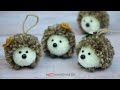 Amazing EASY and FAST to make a Cute Pompom Hedgehog of Yarn / Cute Pompom Hedgehog Easy making