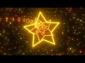 Five Pointed Star Shape 3D Tunnel Glowing Golden Yellow Neon Colors 4K VJ Loop Moving Background