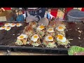 japanese street food - double egg okonomiyaki お好み焼き