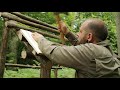 Building Bushcraft Shelter with hand tools - Full Build