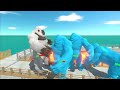 Mutant Primates vs Ice Itself on Small Lava Bridge - Animal Revolt Battle Simulator