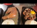 Sizzling Sisig, Chicken and Porkchop with Fried Rice and Gravy | Filipino Food