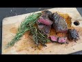i cooked STEAK smothered in butter over an open flame | cozy campfire cooking