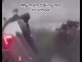 My mom taking me to school: