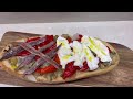 TOSTAS DE  VERDURAS Y PESCADO EN EL HORNO