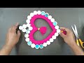 WASTE CARDBOARD & PLASTIC BOTTLE CAPS REUSE FOR BEAUTIFUL HEART WALL HANGING