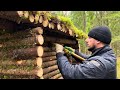 Living in the wild for 3 days! The warm hut for survival in forest  Life off the grid
