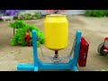 DIY tractor making mini Bricks Loading Truck | mini Traffic Barrier for train safety | @Sanocreator