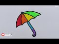 Umbrella Drawing | Lesson for Kids | How to Draw Umbrella | Drawing Painting and Colouring for kids