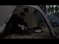Hot Tent Camping with my Dog - Sounds of River | Birds | Rain | ASMR