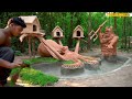 Build Cat House For Rescued Kitten And Swimming Pool Fish Pond