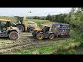 Monster JCB TRACTOR STUCK IN THE MUD RESCUED BY THE TEAM KRONE