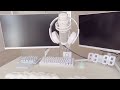 Desk setup tour + unboxing ☁️ all-WHITE aesthetic | Gaming PC build