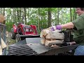 Splitting Ash & Cherry for Bag Wood