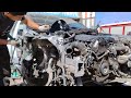 Car restoration master from China | Repairing Audi A6 after high-speed collision