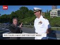 Rod Hill tours Navy ship for Rose Festival's Fleet Week