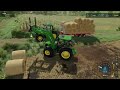 Baling & transporting STRAW BALES with John Deeres | Hof Bergmann | Farming Simulator 22 | Episode 2