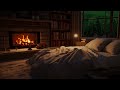 Sleep Peacefully with Rain Outside and Fireplace Inside | White Noise Therapy