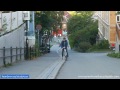 Trondheim's Trampe Bicycle Lift. Assistance for cyclists climbing one of Norway's steep hills