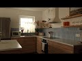 Kitchen Makeover | how to add peel n stick tiles to bare walls & hang floating shelves