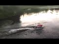 RC Snowmobile Waterskip attempt #1
