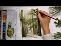 How to paint a Wooded Forest Painting EASY Watercolor painting for beginners | Watercolor Wednesday