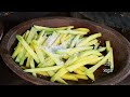 Mango Crispy to taste🥭Let's make a crispy Devilled with oil-fried mangoes. .village kitchen recipe