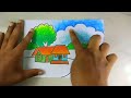 Pastel colour scenery drawing। প্যাস্টেল কালার সিনারি আঁকা।  full video.