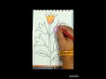 How to draw and colour tulip flower 💐